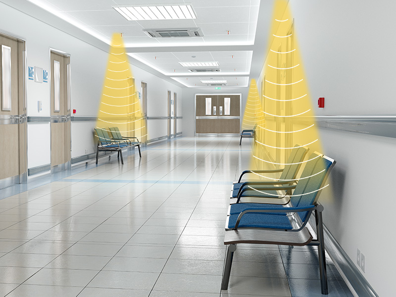 醫(yī)院喇叭，聲音分區(qū)示意圖