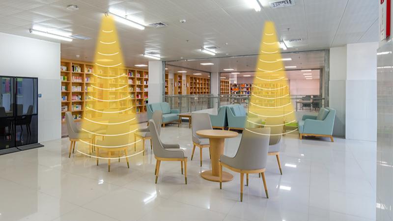 圖書館定向喇叭，定向發(fā)聲示意圖