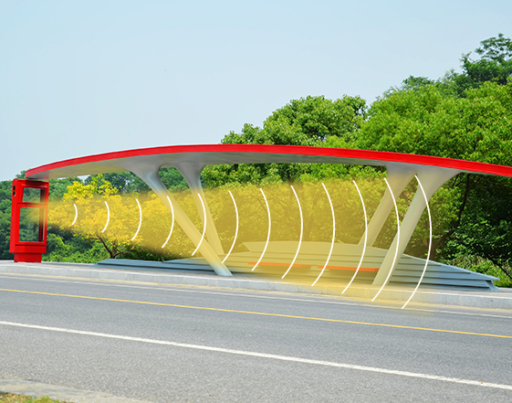 公交站臺(tái)定向揚(yáng)聲器提供清晰車(chē)輛到站信息，避免聲音擴(kuò)散，維護(hù)環(huán)境寧?kù)o。